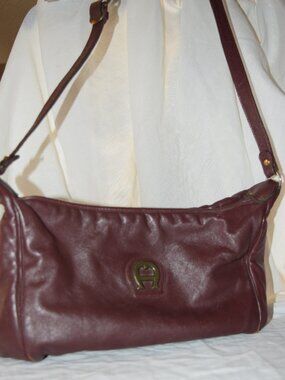 Vintage Aigner-Signature Burgundy Shoulder Bag